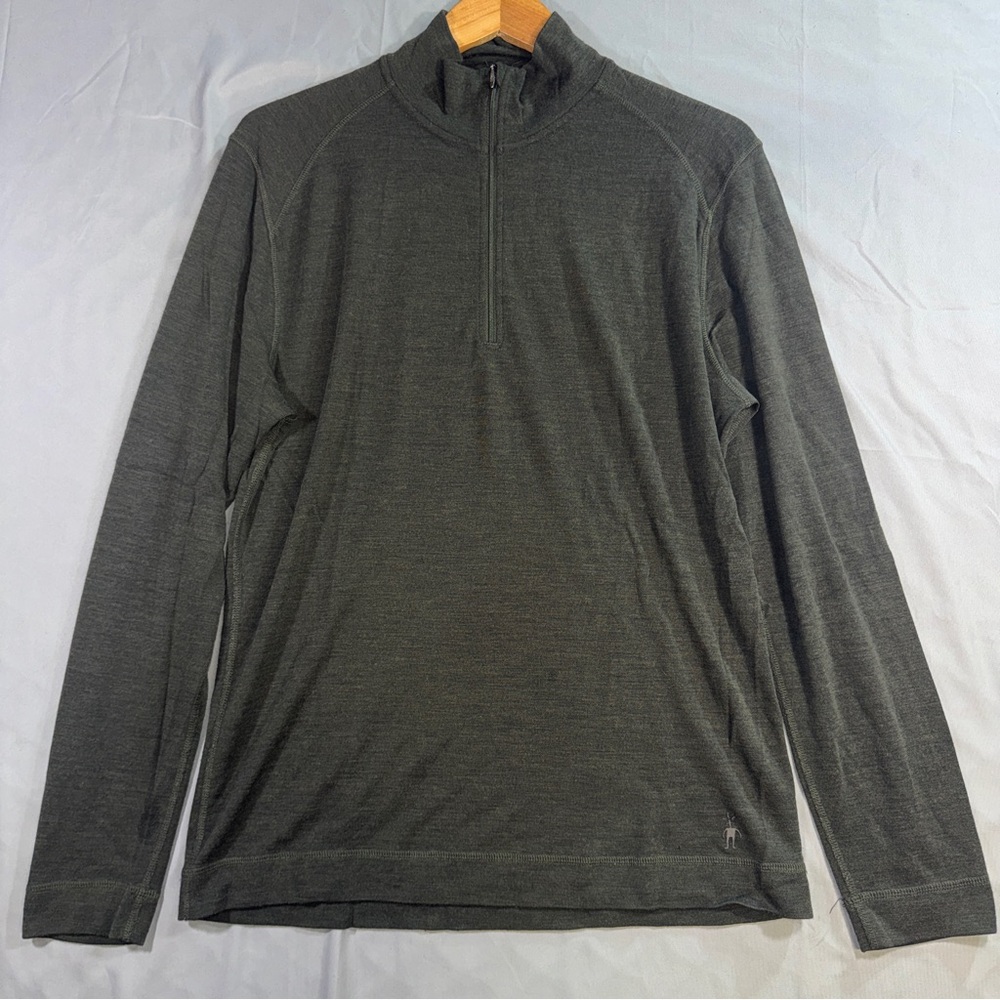 Smartwool Pullover Women’s XL Gray 1/4 Zip Long Sleeve Hiking Base Layer Top